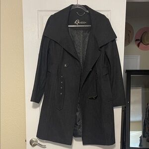 Guess Women's Double-Breasted Trench Coat, Charcoal